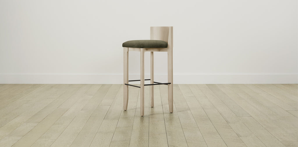 The Delancey with Brushed Nickel - Mohair Moss Bar and Counter Stool