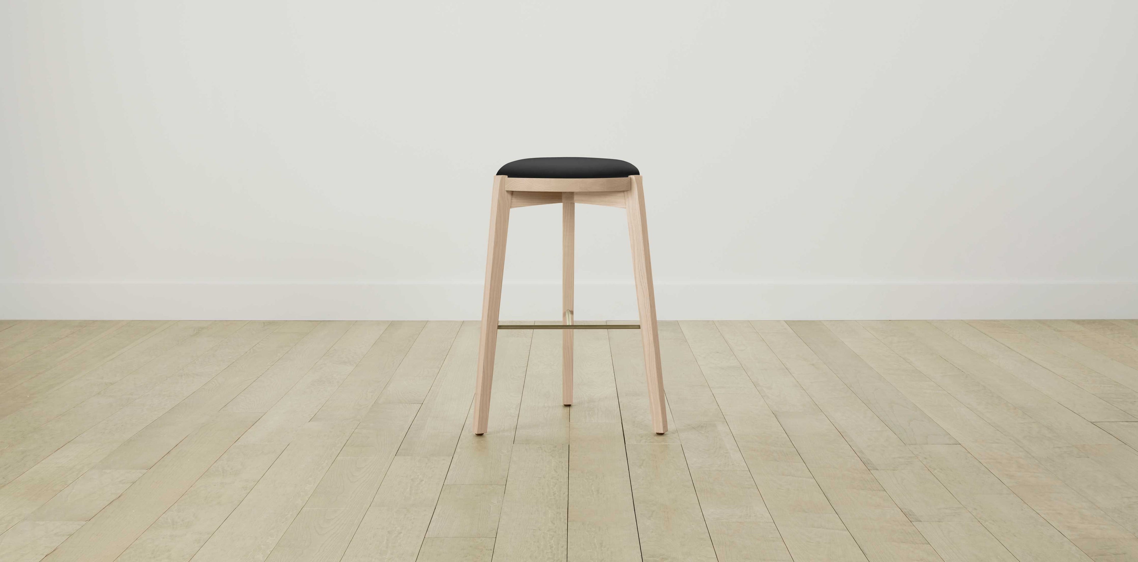 The Stanton with Brushed Brass - Pebbled Leather Ink Bar and Counter Stool