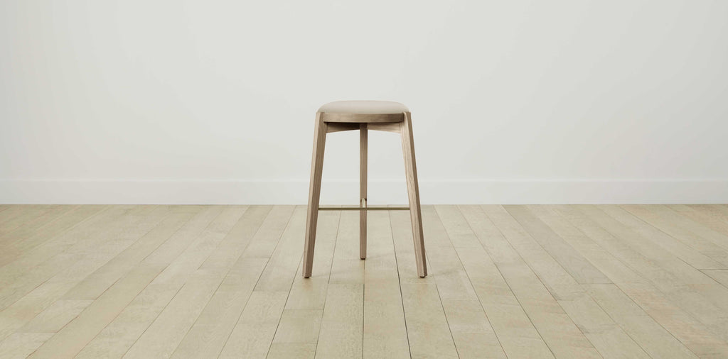 The Stanton with Brushed Brass - Pebbled Leather Stone Bar and Counter Stool